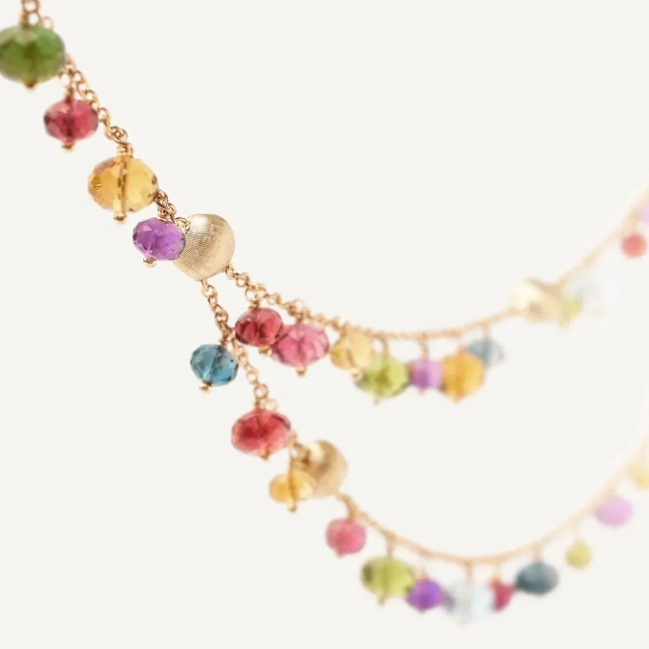 Marco Bicego Africa 18K Yellow Gold Mix Stone Double Strand Necklace
