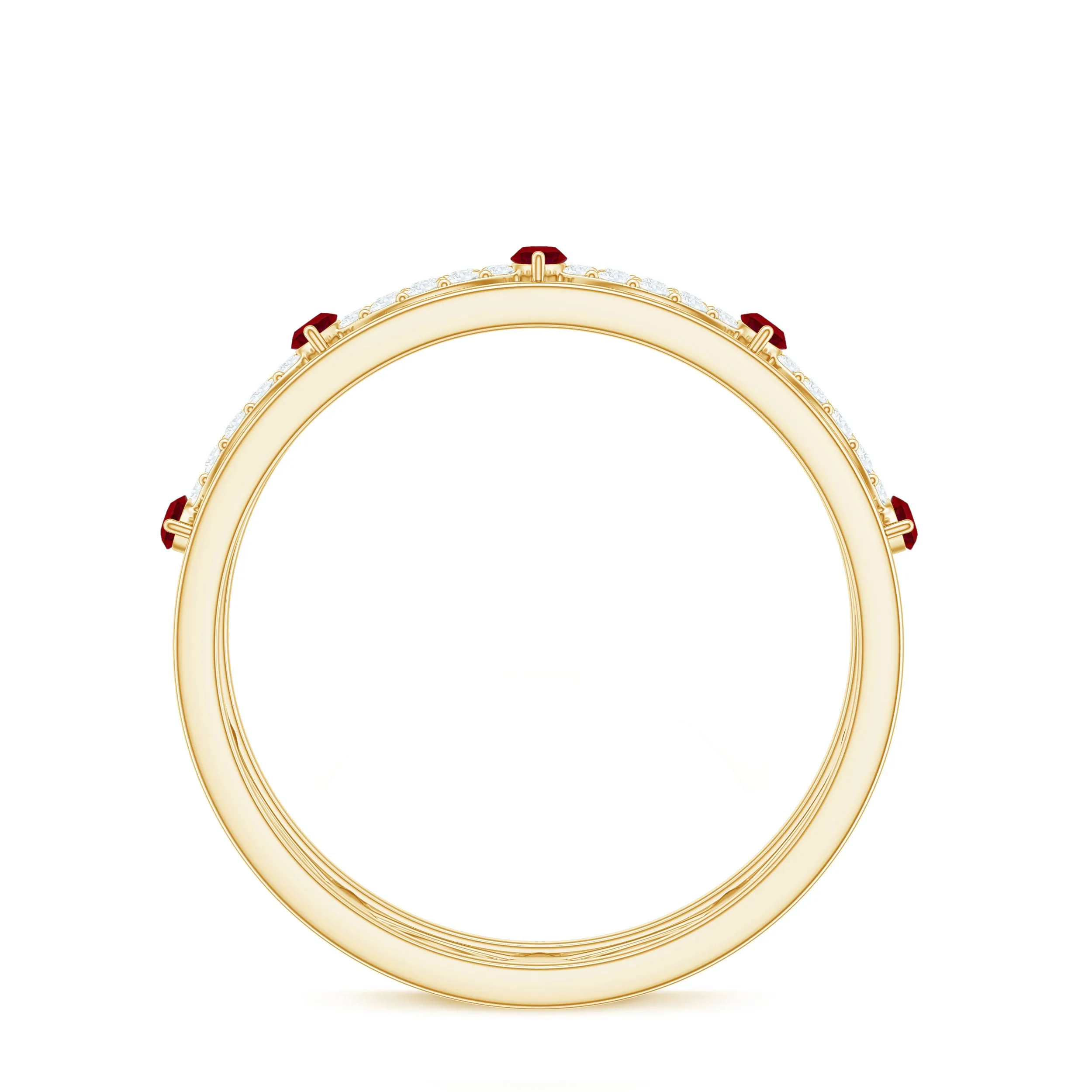 Marquise Created Ruby and Diamond Infinity Band Ring