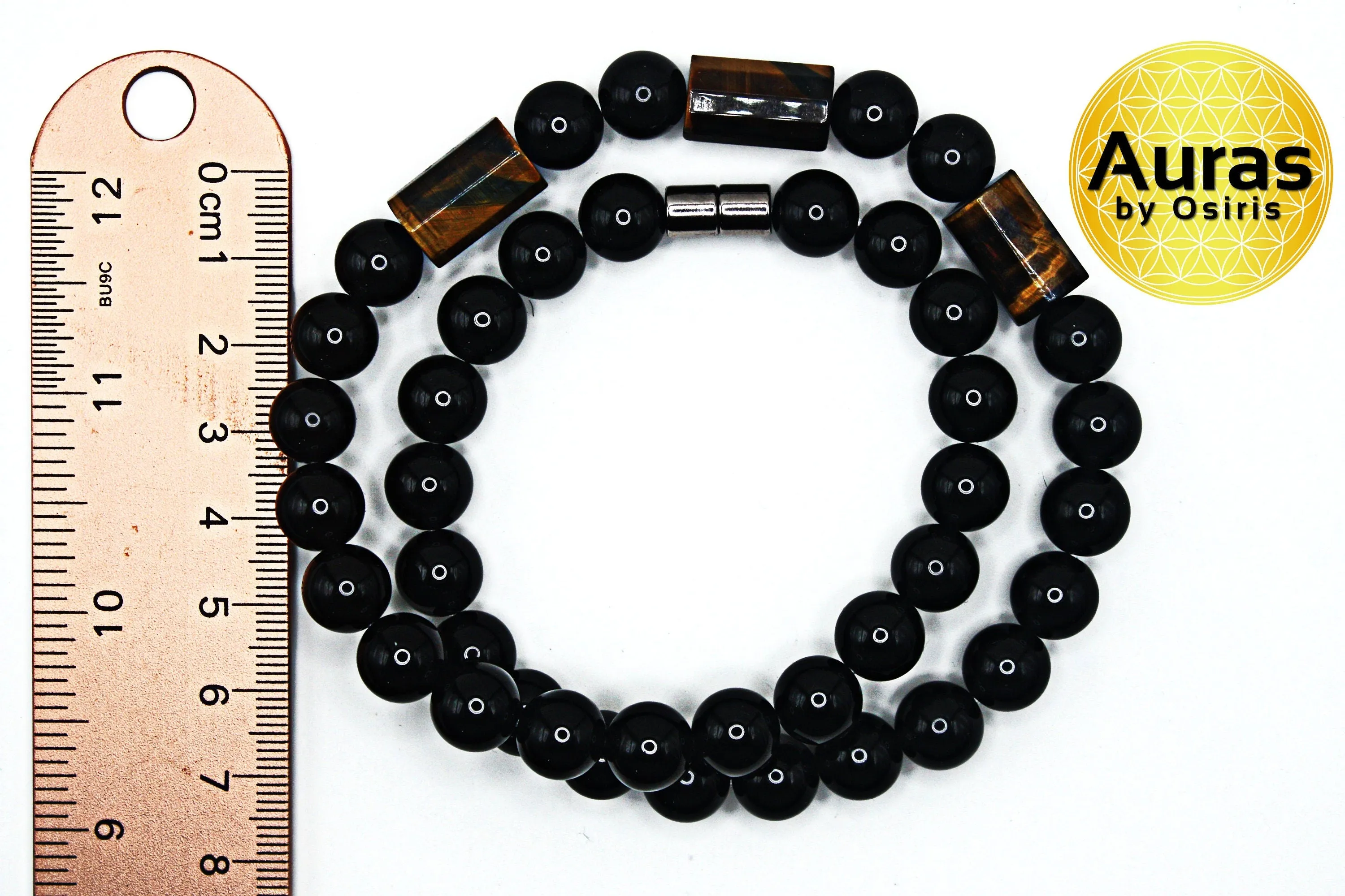 Mens Black Onyx Necklace for Protection Tigers Eye Necklace for Abundance & Prosperity Genuine Gemstone Necklaces Handmade in USA