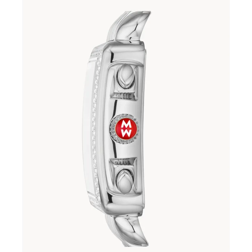 Michele Deco XL Stainless Steel Diamond Watch 36mm Quartz