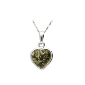 MILENA Necklace Sterling Silver and Baltic Amber Heart