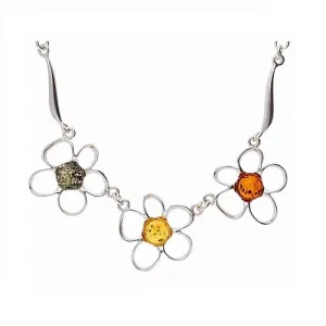 MILENA Necklace Three Flower Multicolour