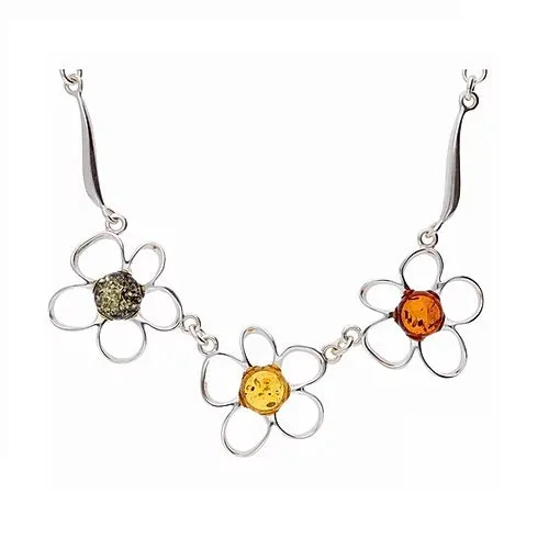 MILENA Necklace Three Flower Multicolour