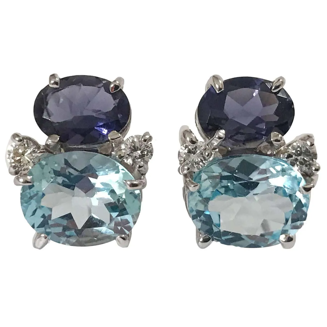 Mini GUM DROP™ Earrings with Pink Topaz and Diamonds