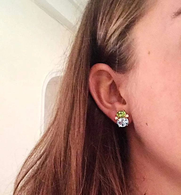 Mini GUM DROP™ Earrings with Pink Topaz and Diamonds