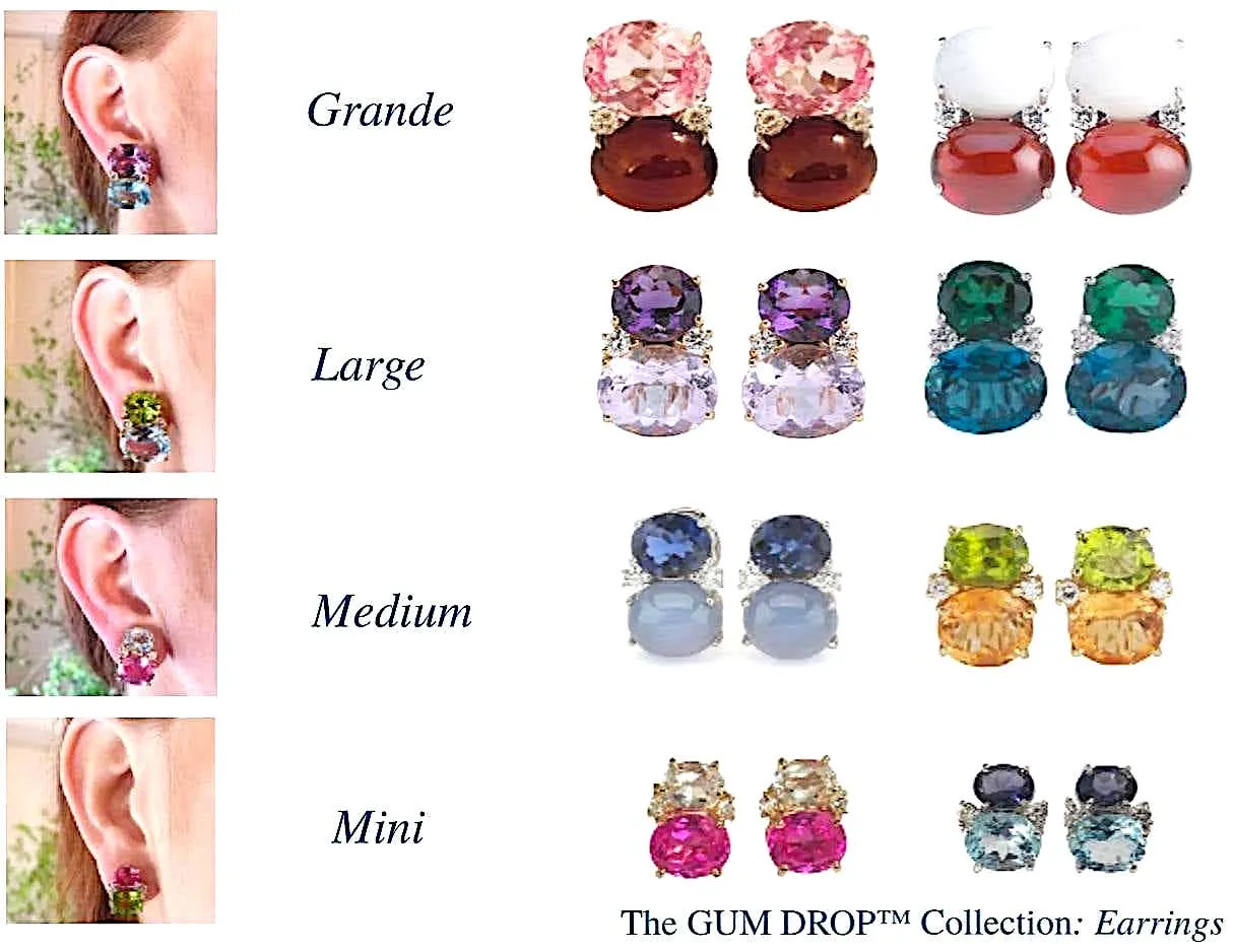 Mini GUM DROP™ Earrings with Pink Topaz and Diamonds