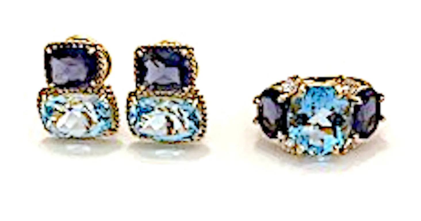 Mini GUM DROP™ Earrings with Pink Topaz and Diamonds