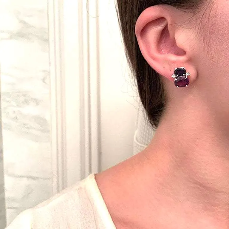 Mini GUM DROP™ Earrings with Pink Topaz and Diamonds
