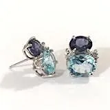 Mini GUM DROP™ Earrings with Pink Topaz and Diamonds