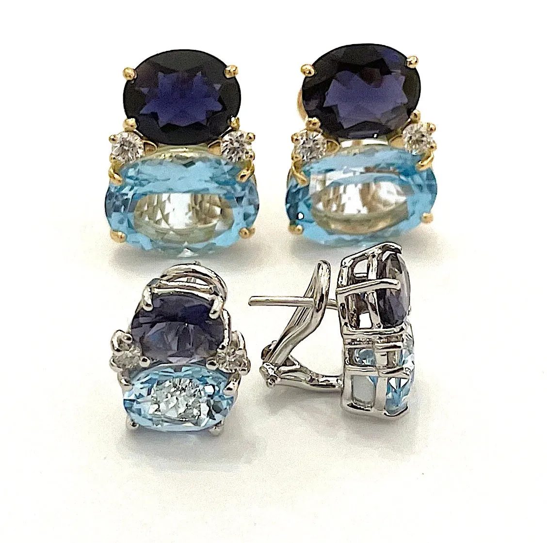 Mini GUM DROP™ Earrings with Pink Topaz and Diamonds