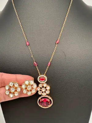 Moisaanite Ad Color Stone Chain Dainty Necklace