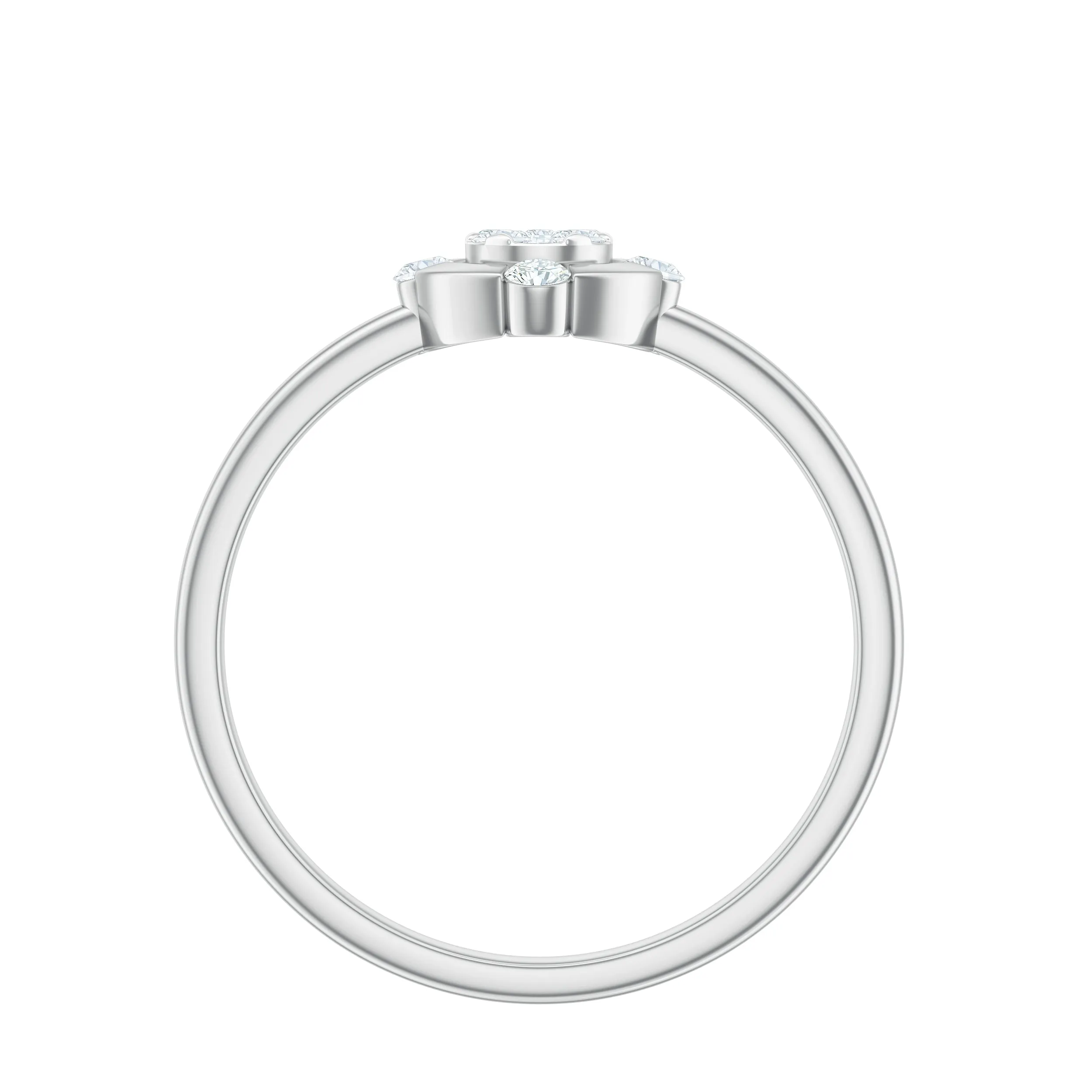 Natural Diamond Gold Teardrop Ring in Illusion Setting