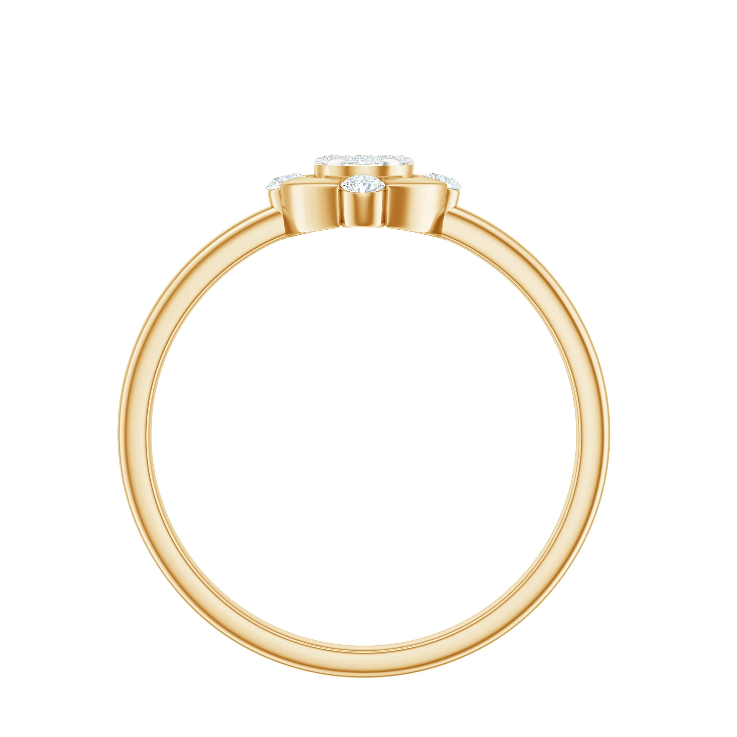 Natural Diamond Gold Teardrop Ring in Illusion Setting