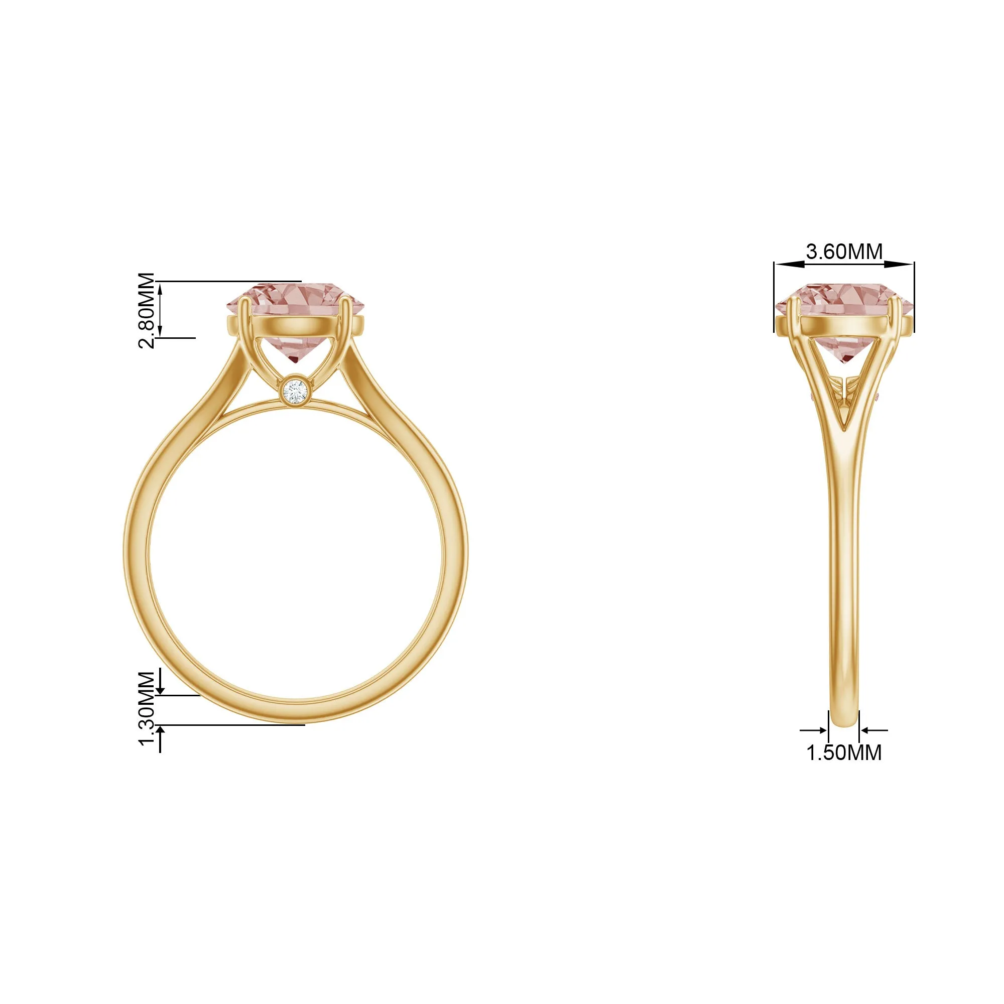 Natural Morganite Solitaire Engagement Ring