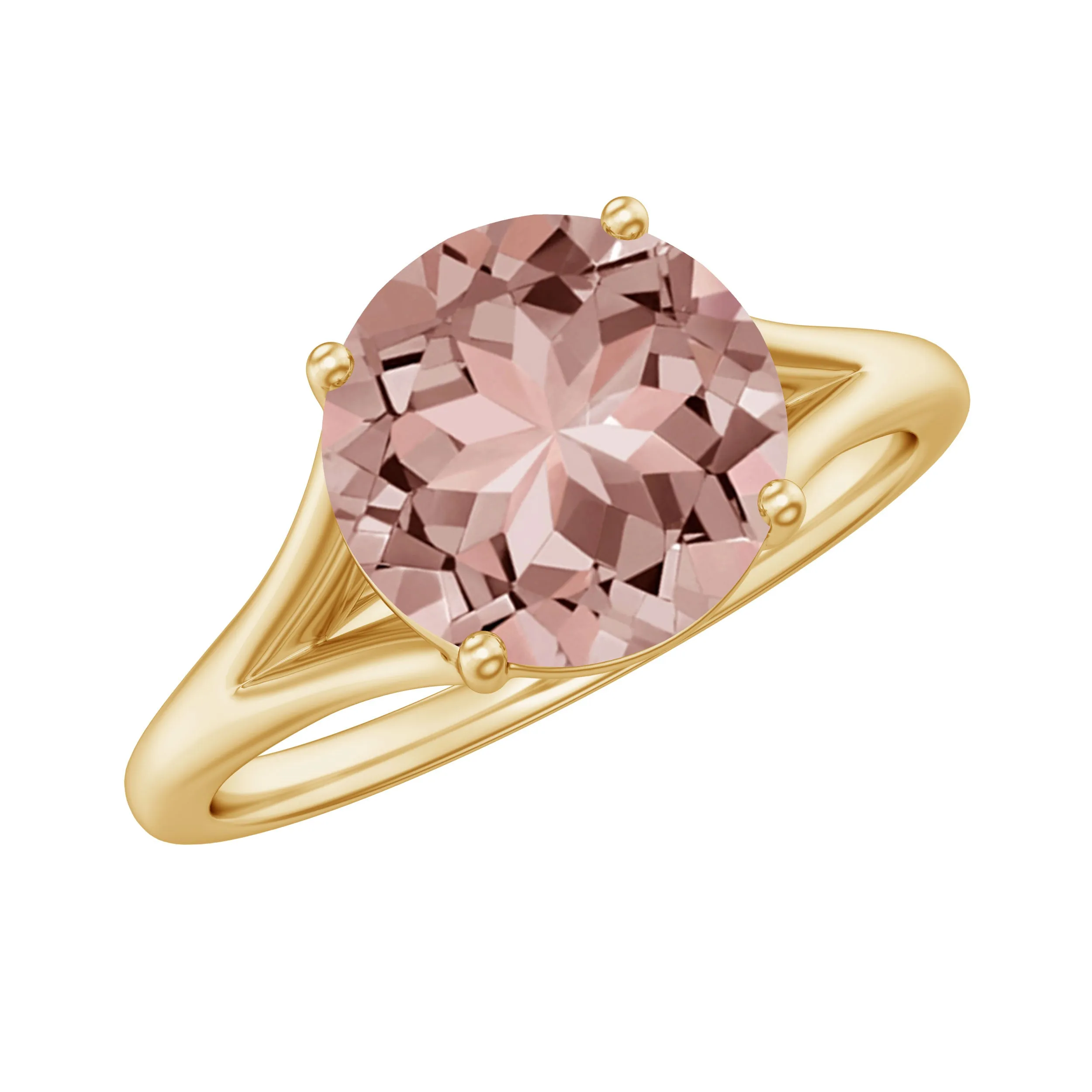 Natural Morganite Solitaire Engagement Ring
