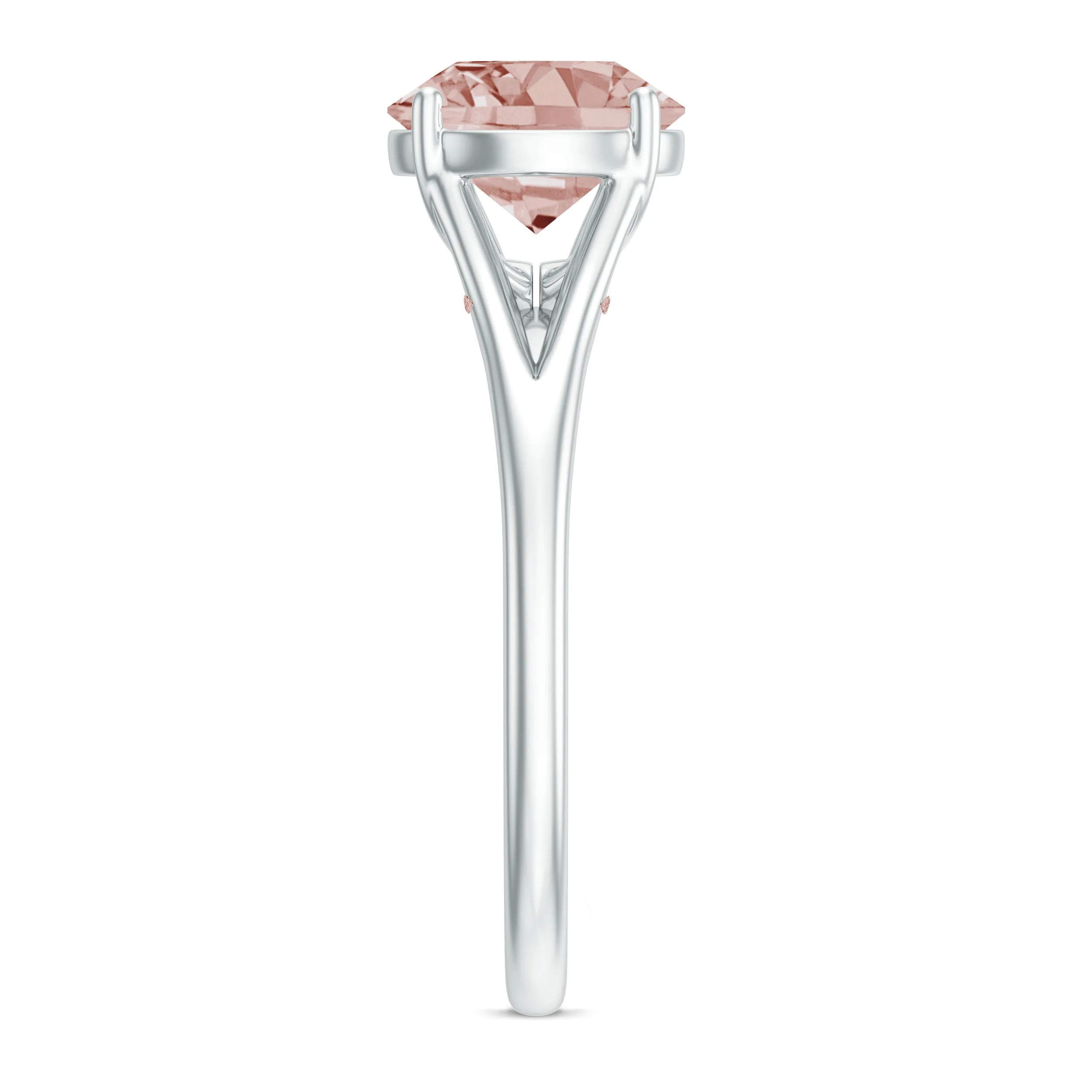 Natural Morganite Solitaire Engagement Ring