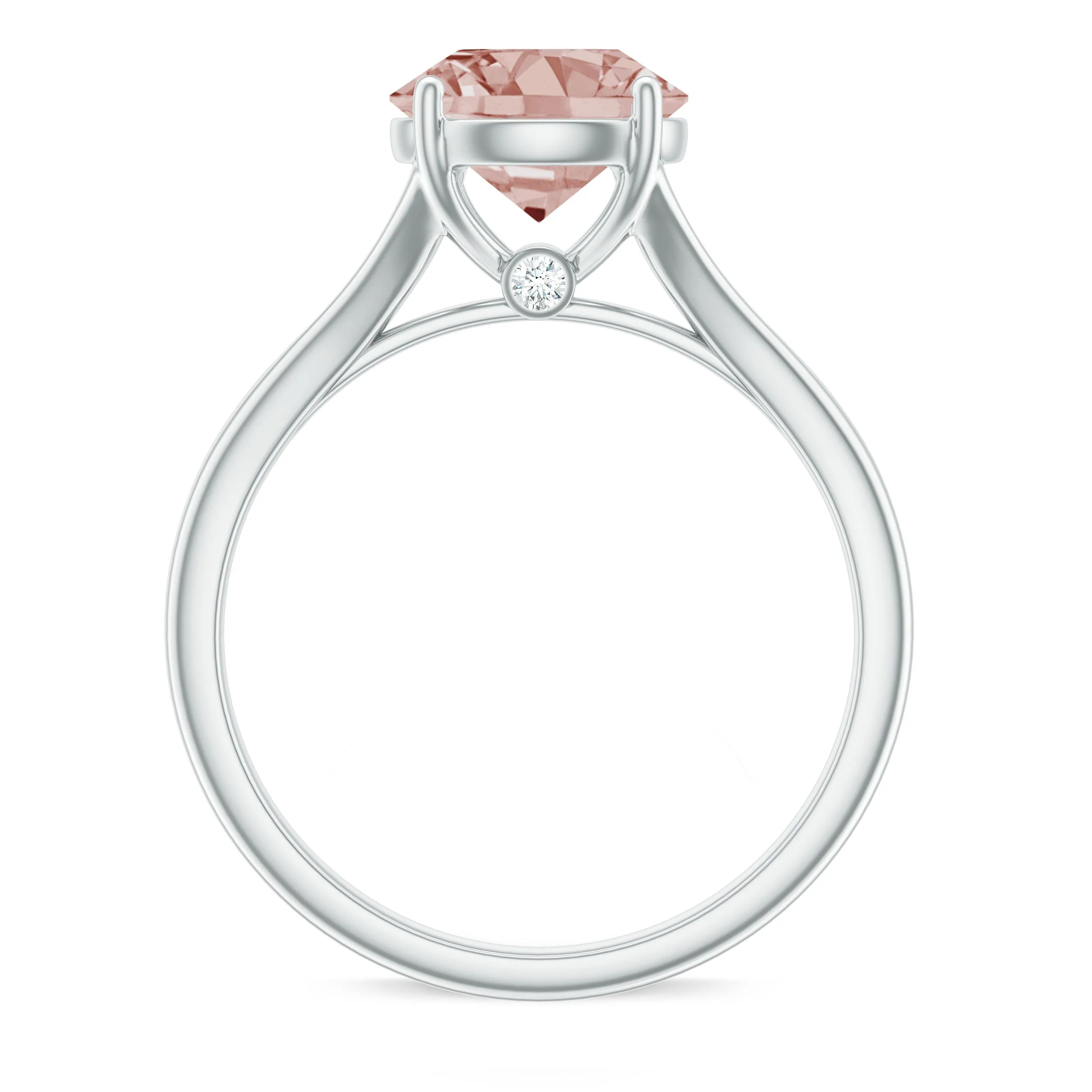 Natural Morganite Solitaire Engagement Ring