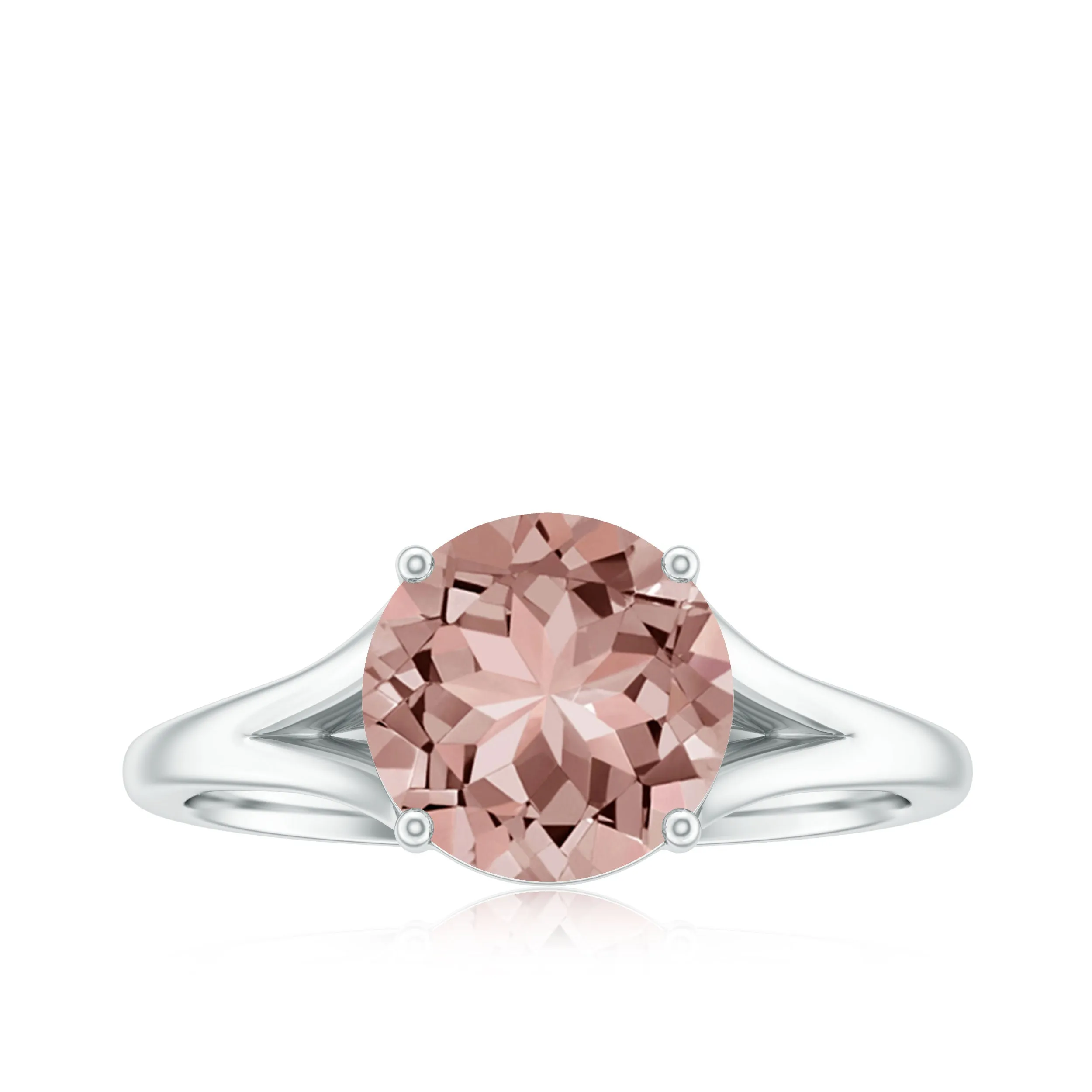 Natural Morganite Solitaire Engagement Ring