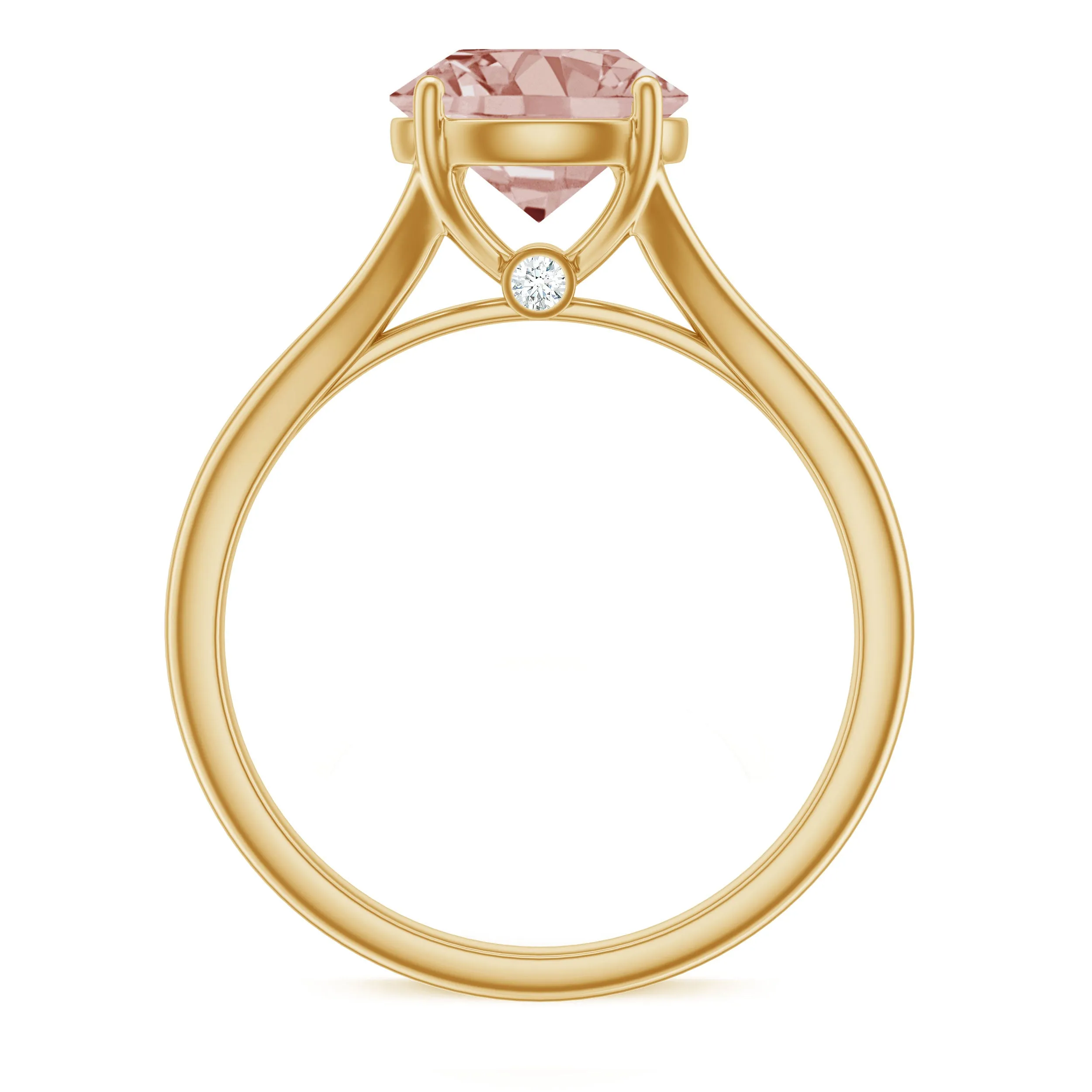 Natural Morganite Solitaire Engagement Ring