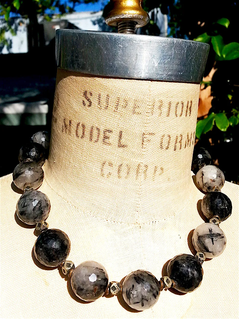 Necklace Faceted Tourmaline Quartz And Sterling Silver