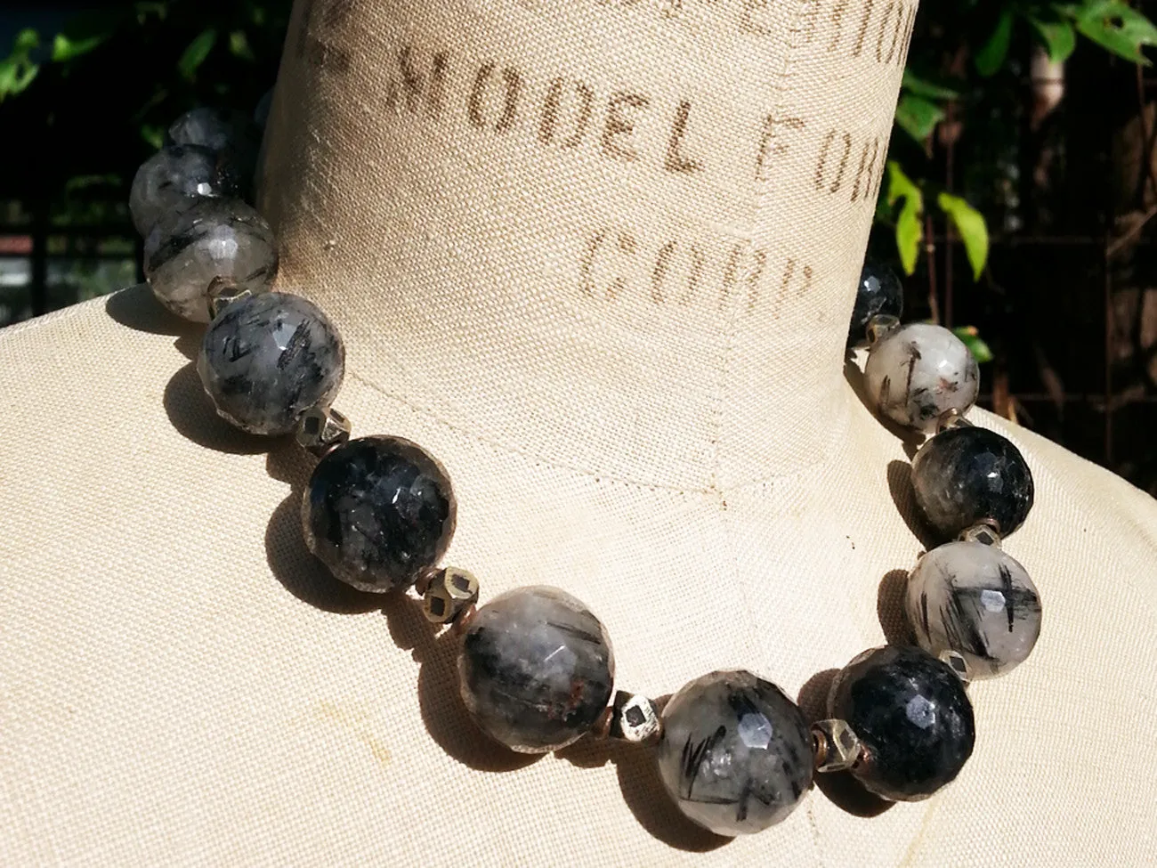 Necklace Faceted Tourmaline Quartz And Sterling Silver