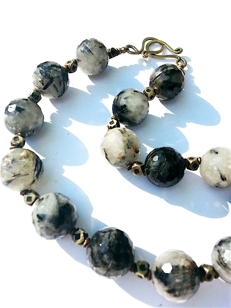 Necklace Faceted Tourmaline Quartz And Sterling Silver