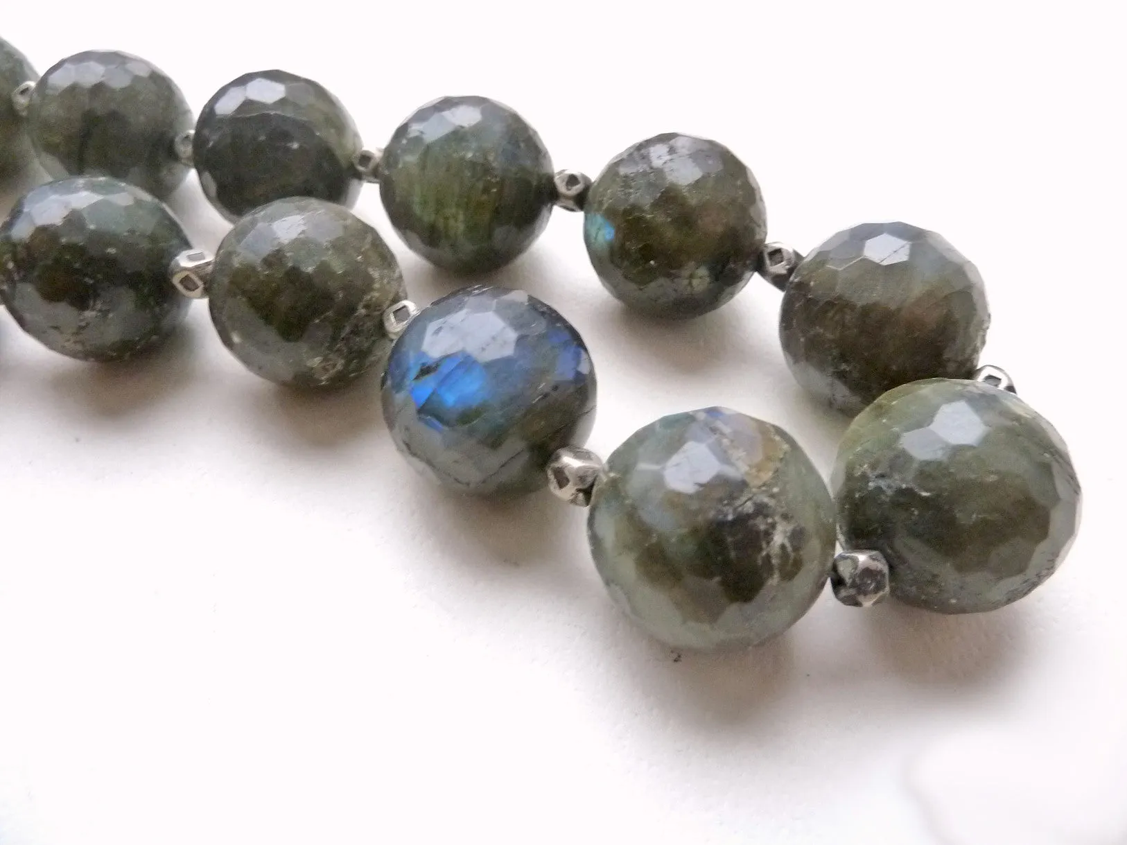 Necklace Faceted Tourmaline Quartz And Sterling Silver