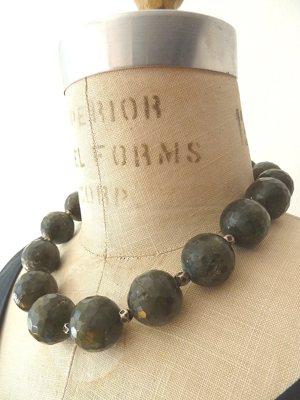 Necklace Faceted Tourmaline Quartz And Sterling Silver