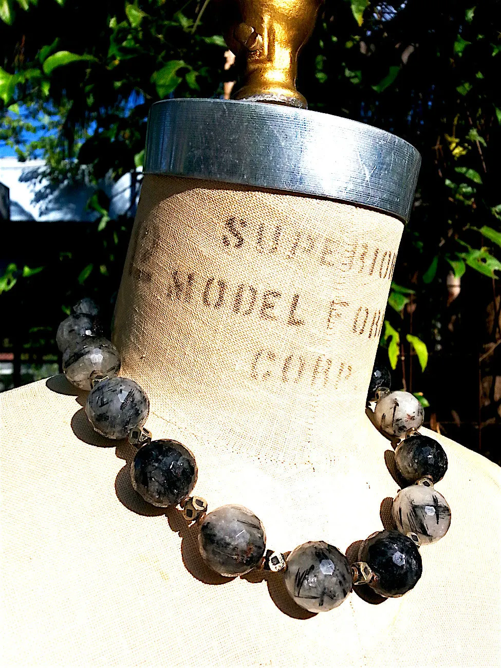 Necklace Faceted Tourmaline Quartz And Sterling Silver