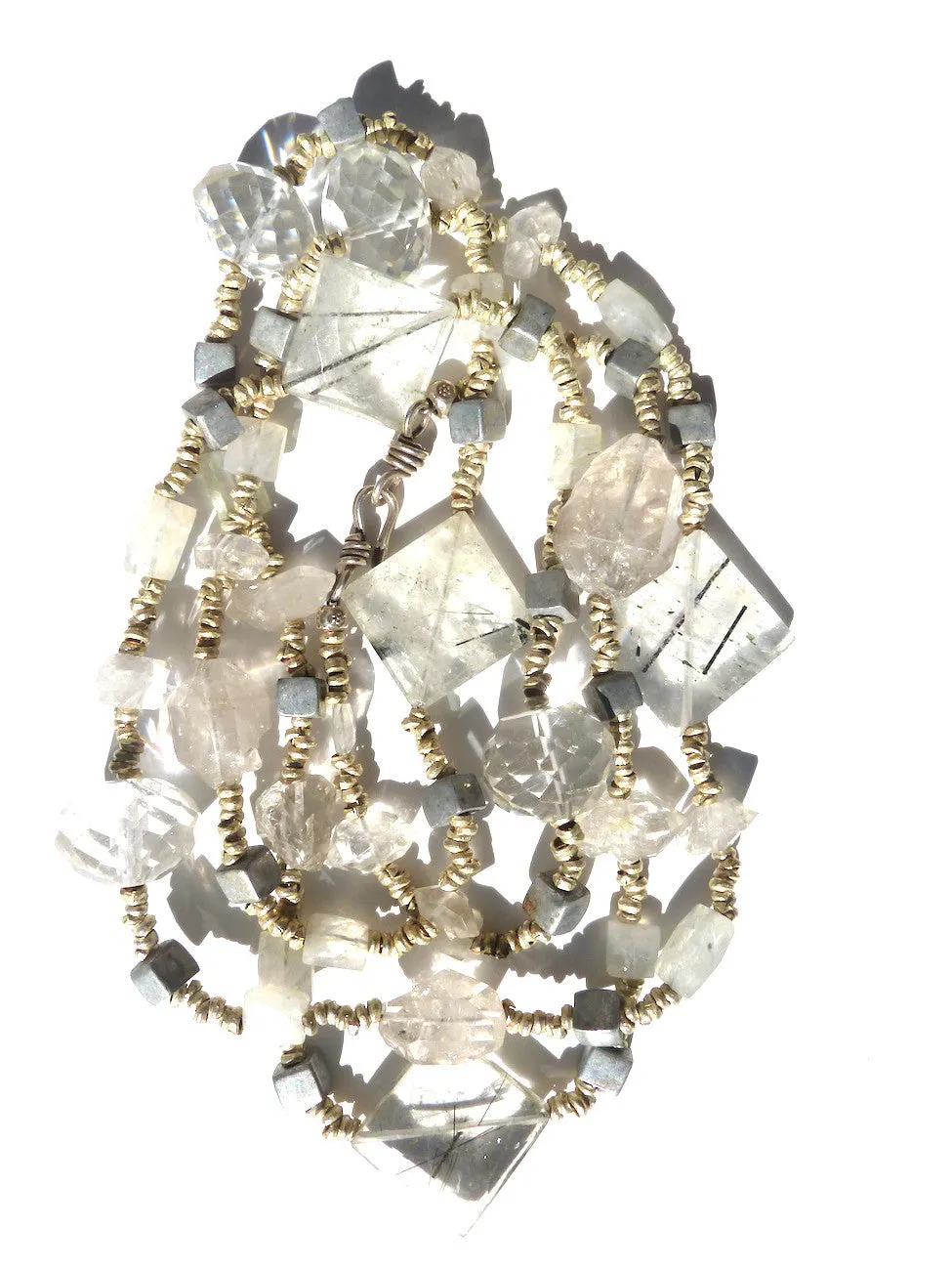 Necklace Quartz Crystal Moonstone And Sterling Silver