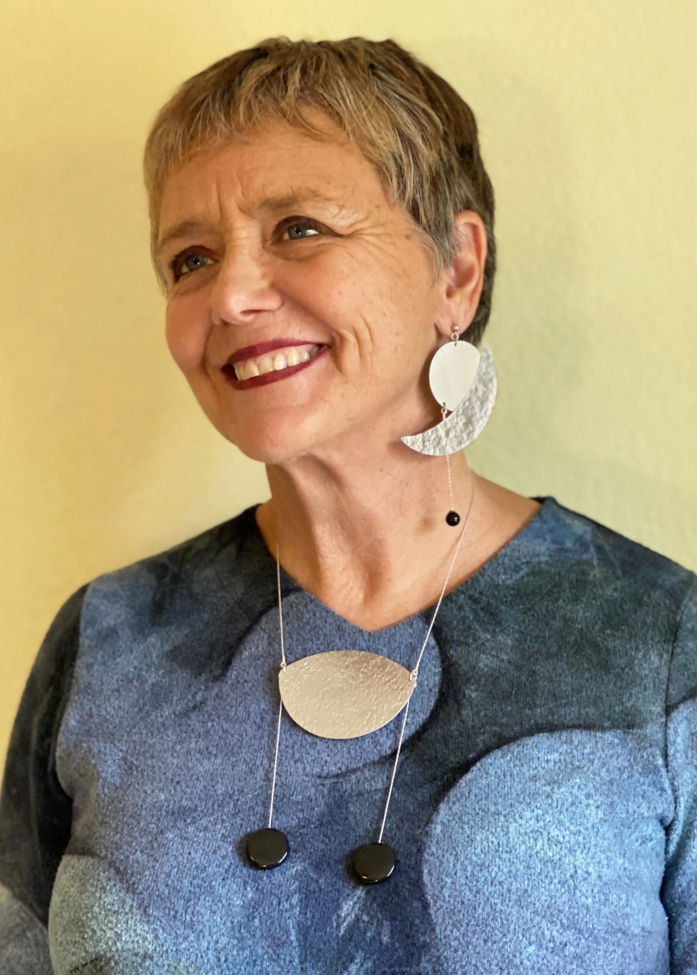 NEW MOON Simply Elegant Centered Necklace with Onyx from the Lunar Collection