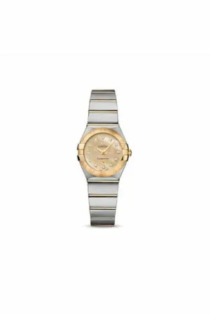 omega constellation stainless steel & 18kt yellow gold 24mm ladies watch