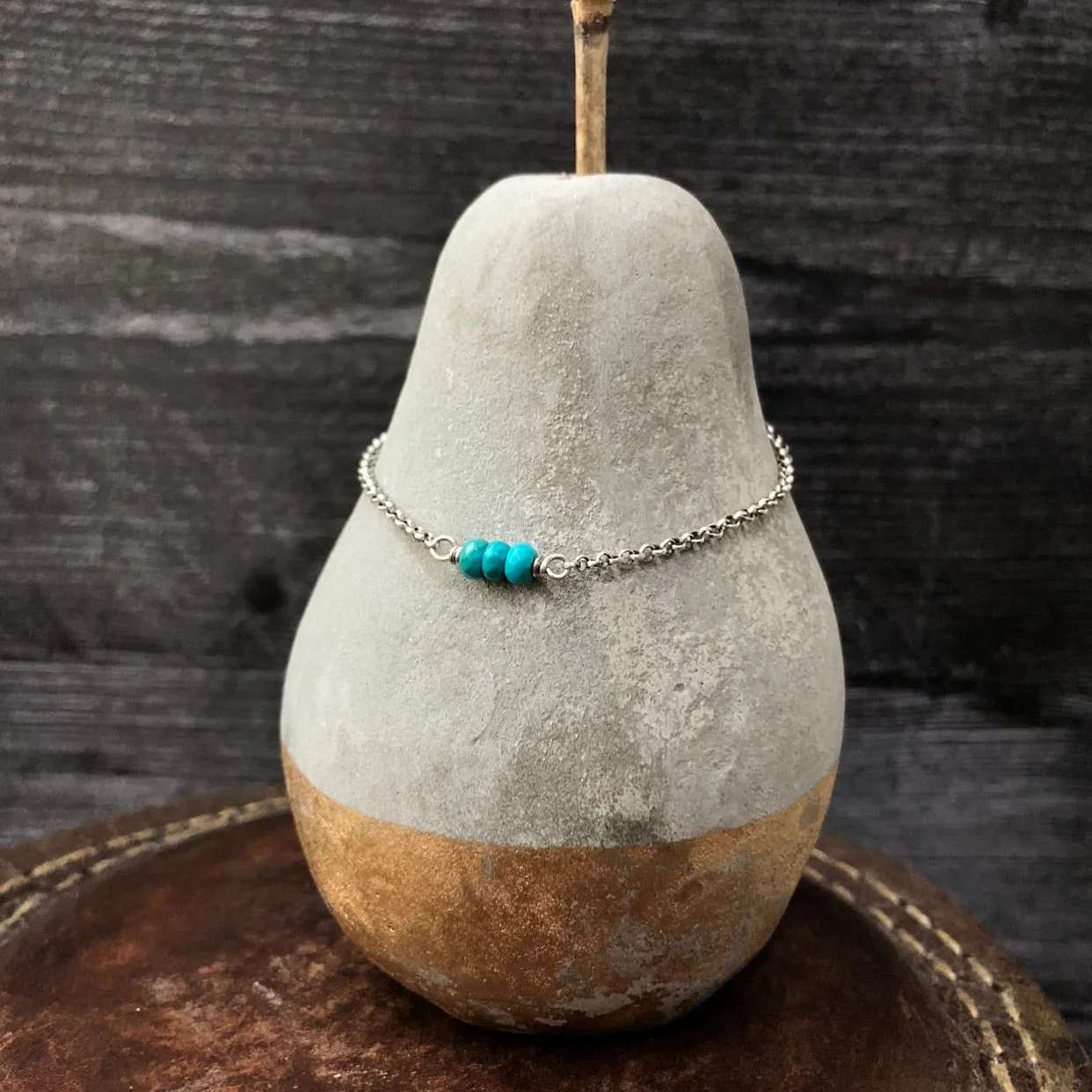 Oxidized Turquoise Necklace - Sterling silver