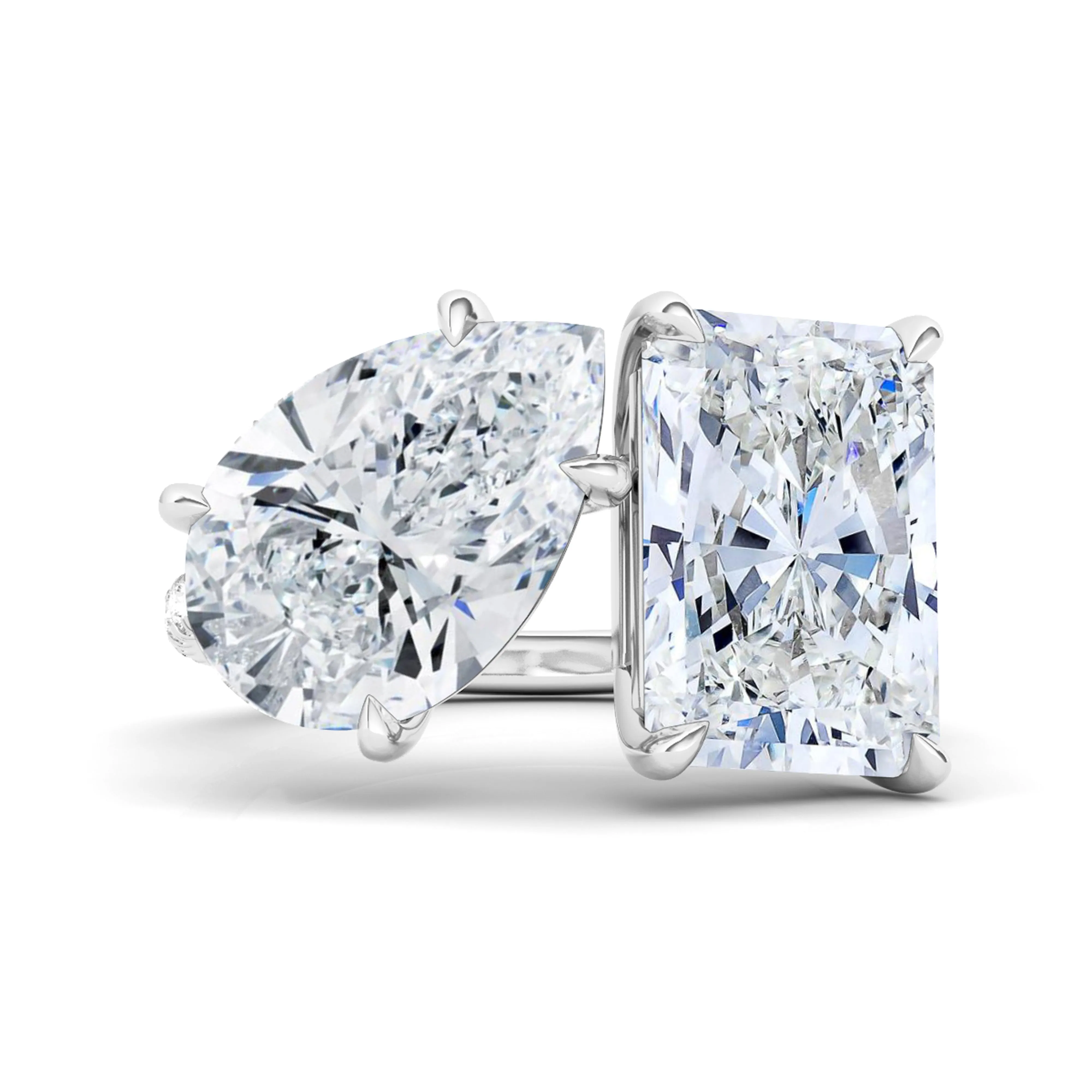 Pear And Radiant Pave Diamond Ring