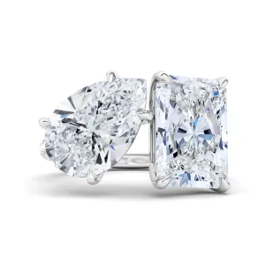 Pear And Radiant Pave Diamond Ring