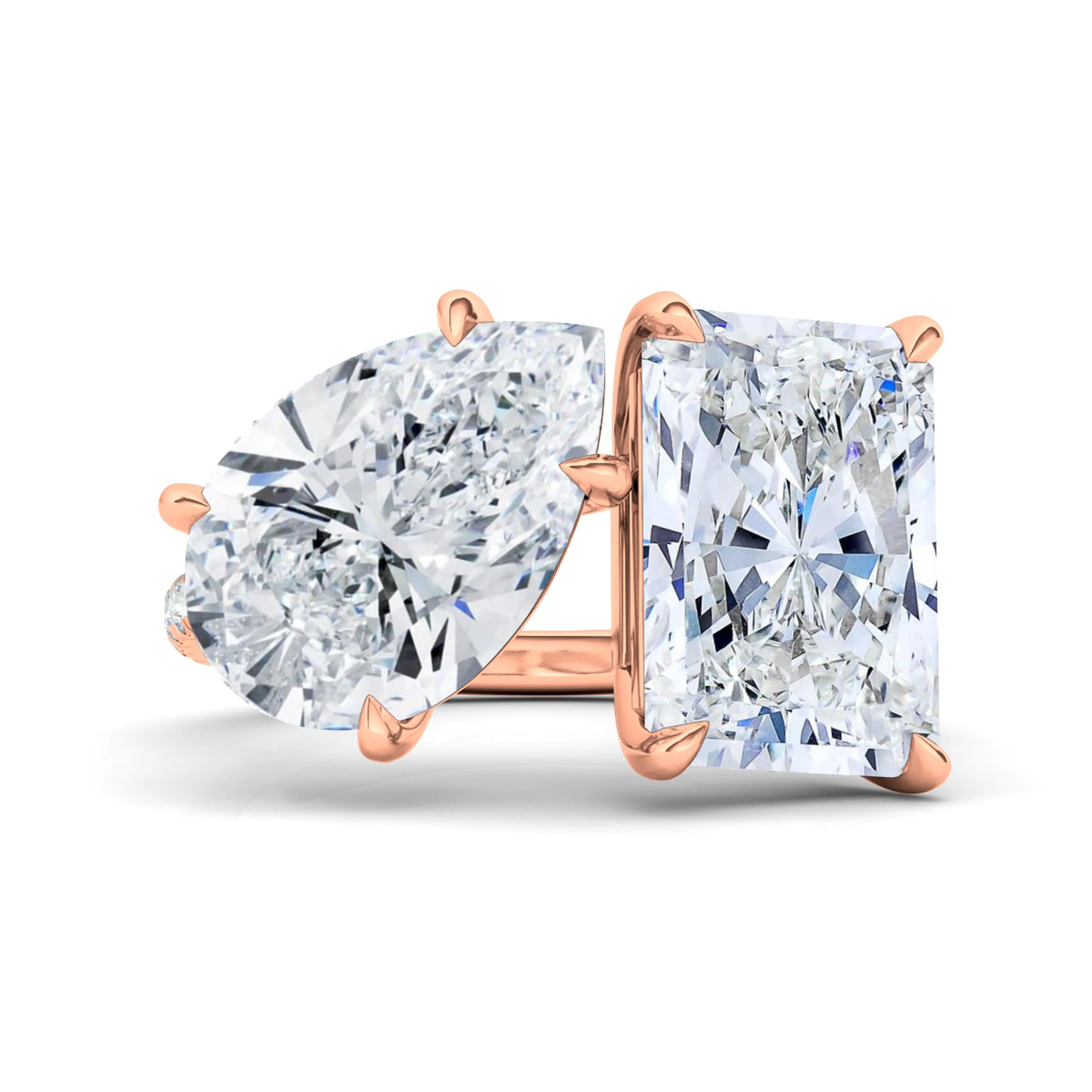 Pear And Radiant Pave Diamond Ring