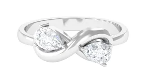 Pear Cut Diamond Toi et Moi Infinity Promise Ring