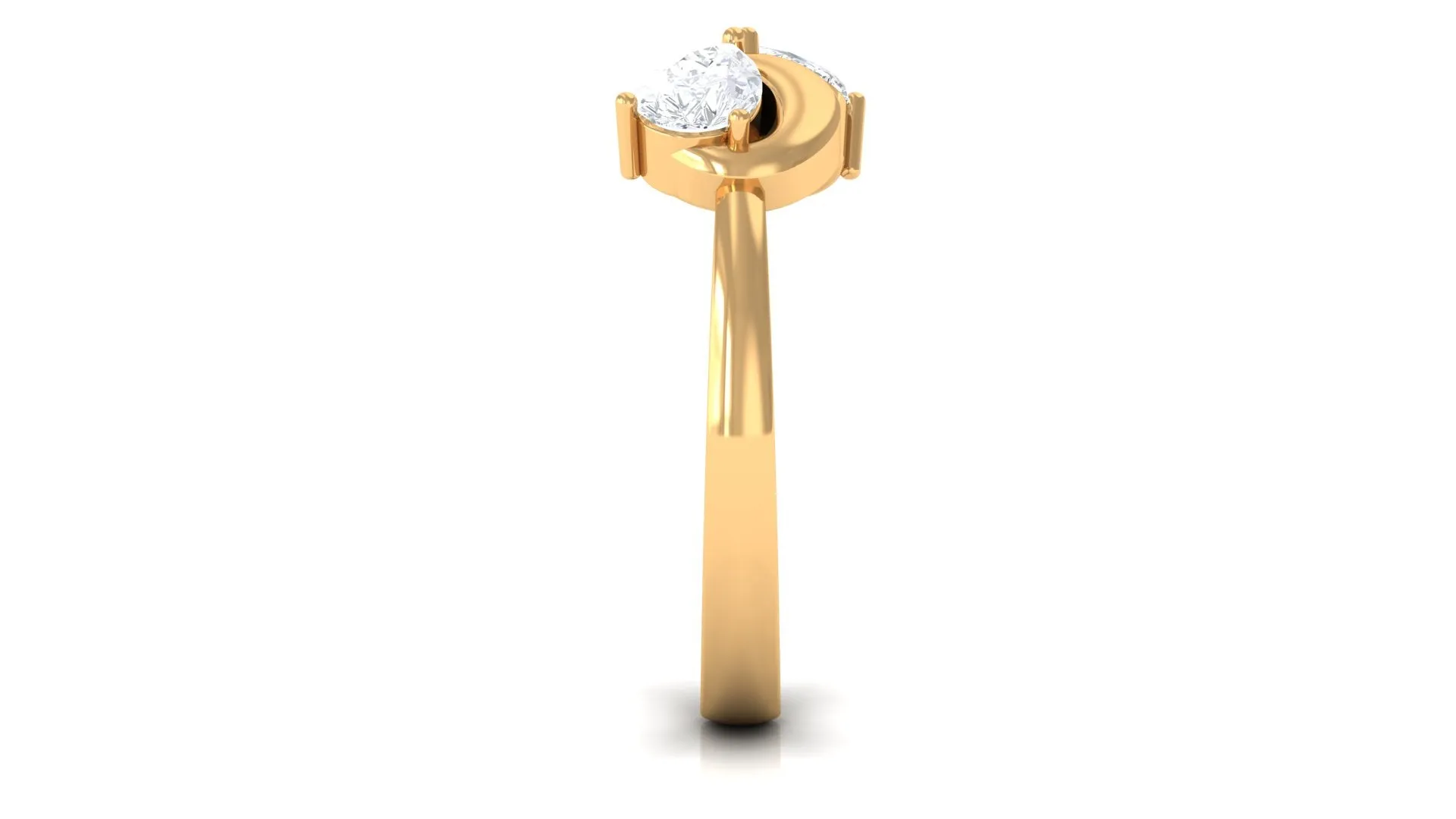 Pear Cut Diamond Toi et Moi Infinity Promise Ring