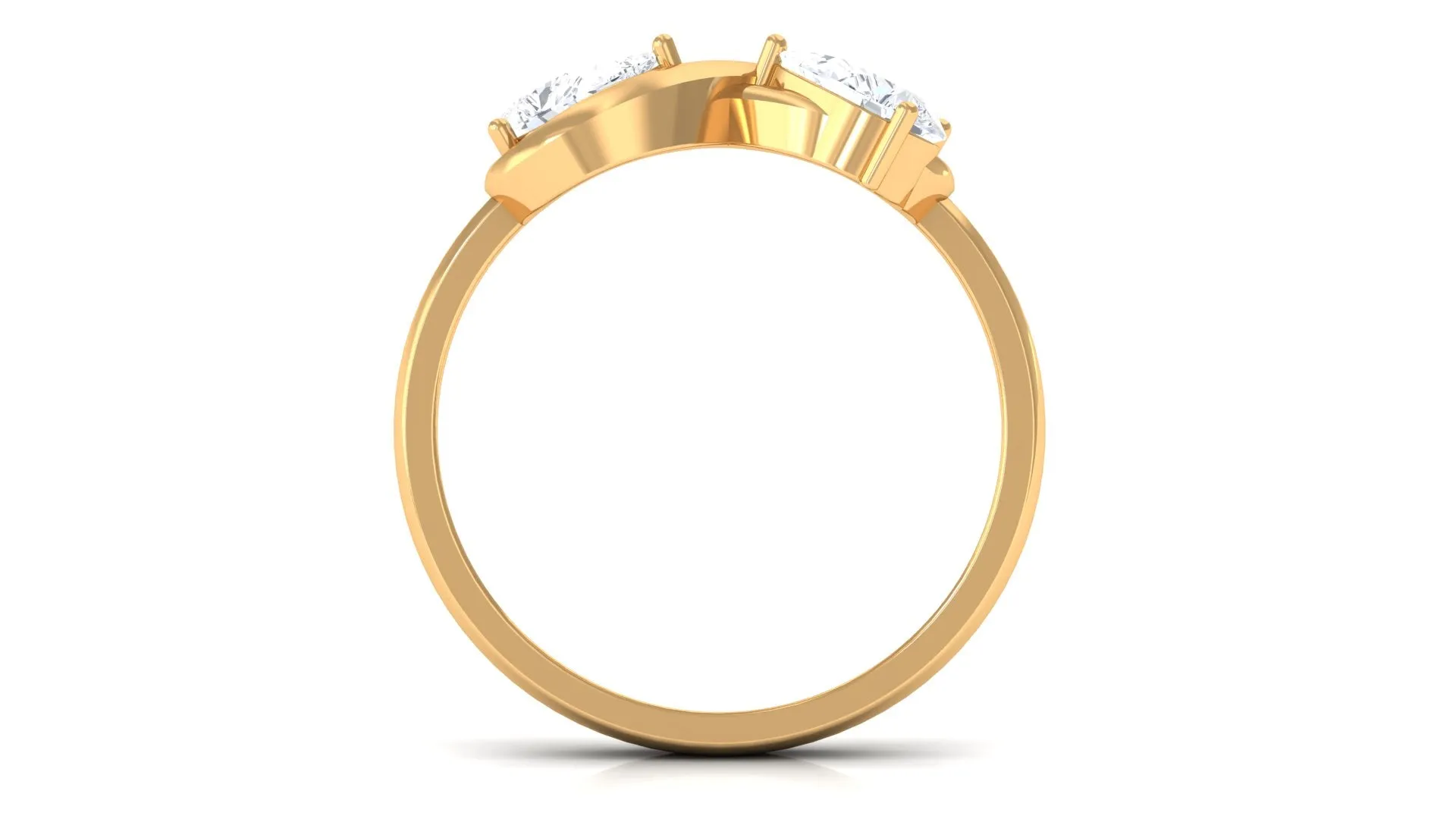 Pear Cut Diamond Toi et Moi Infinity Promise Ring