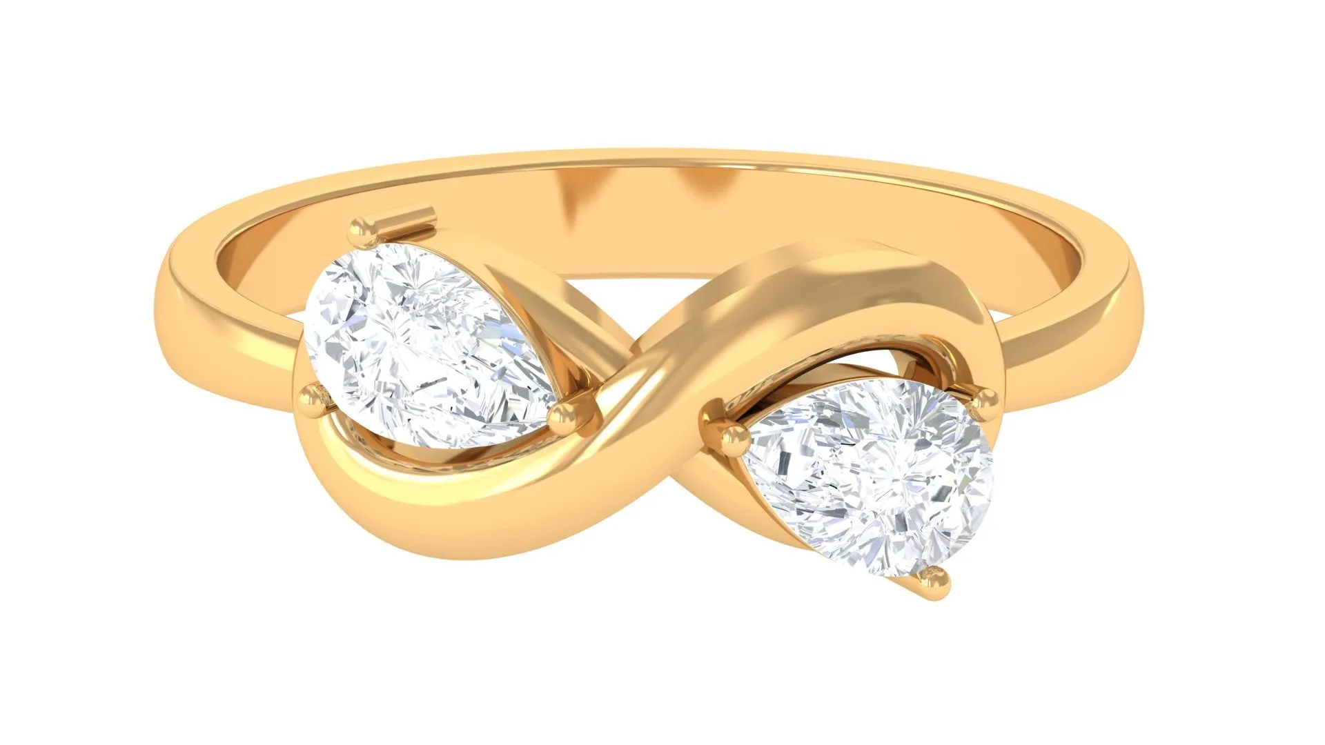 Pear Cut Diamond Toi et Moi Infinity Promise Ring