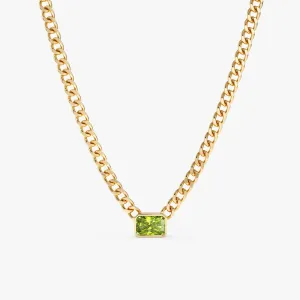 Peridot Cuban Chain Necklace, Karsyn