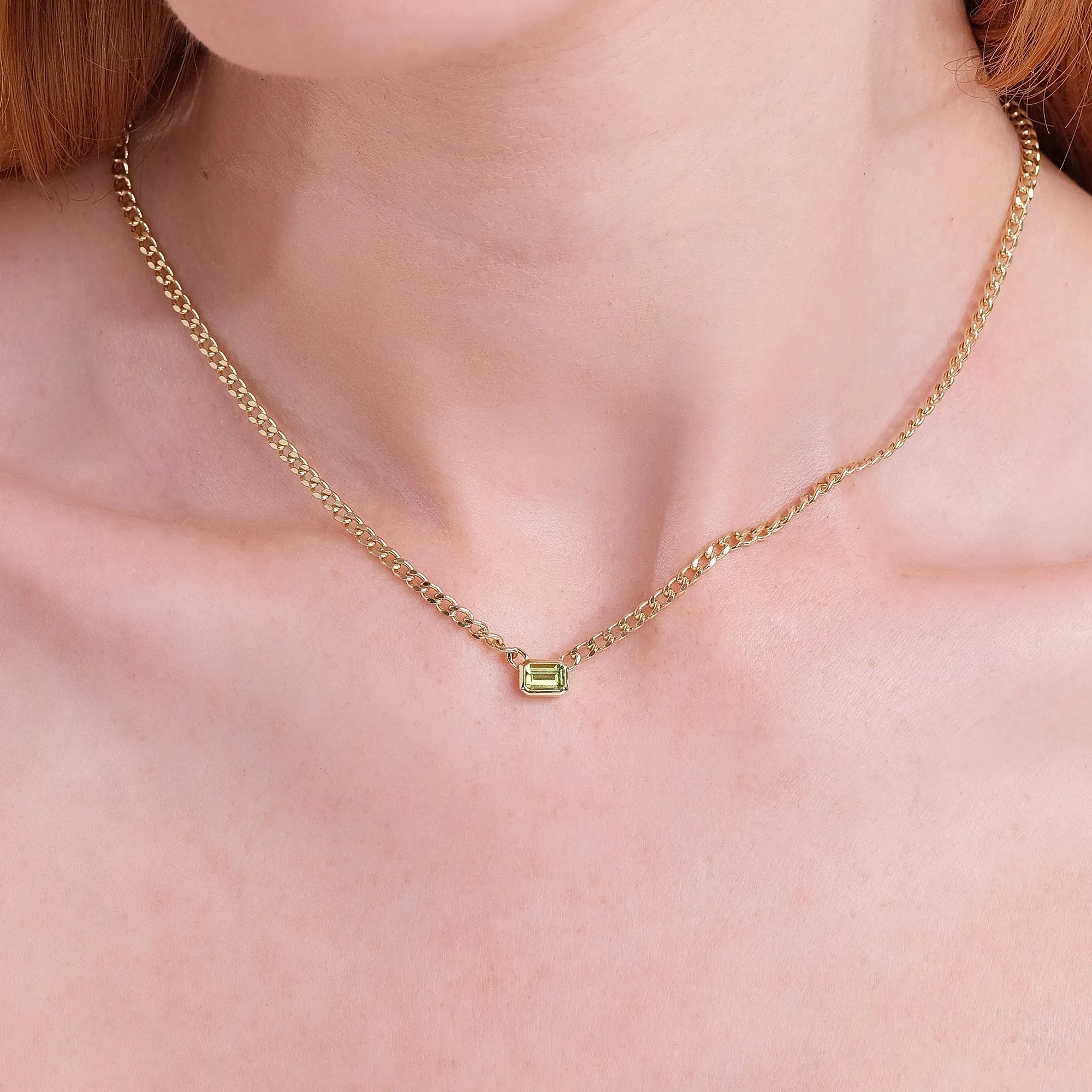 Peridot Cuban Chain Necklace, Karsyn