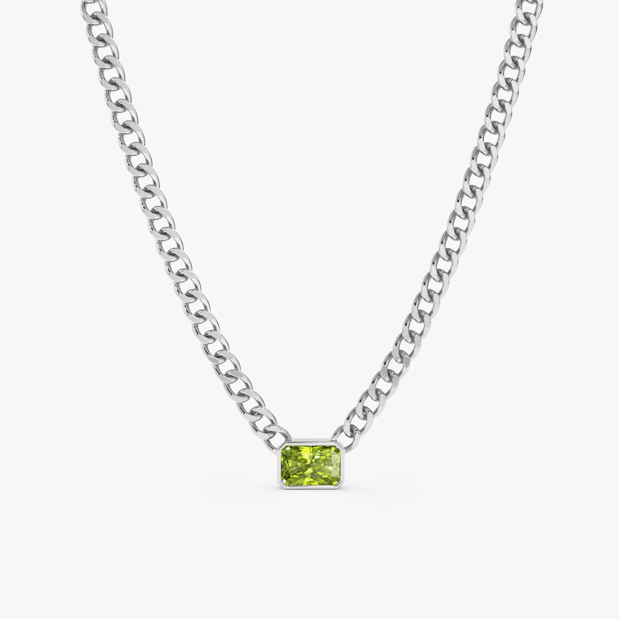 Peridot Cuban Chain Necklace, Karsyn