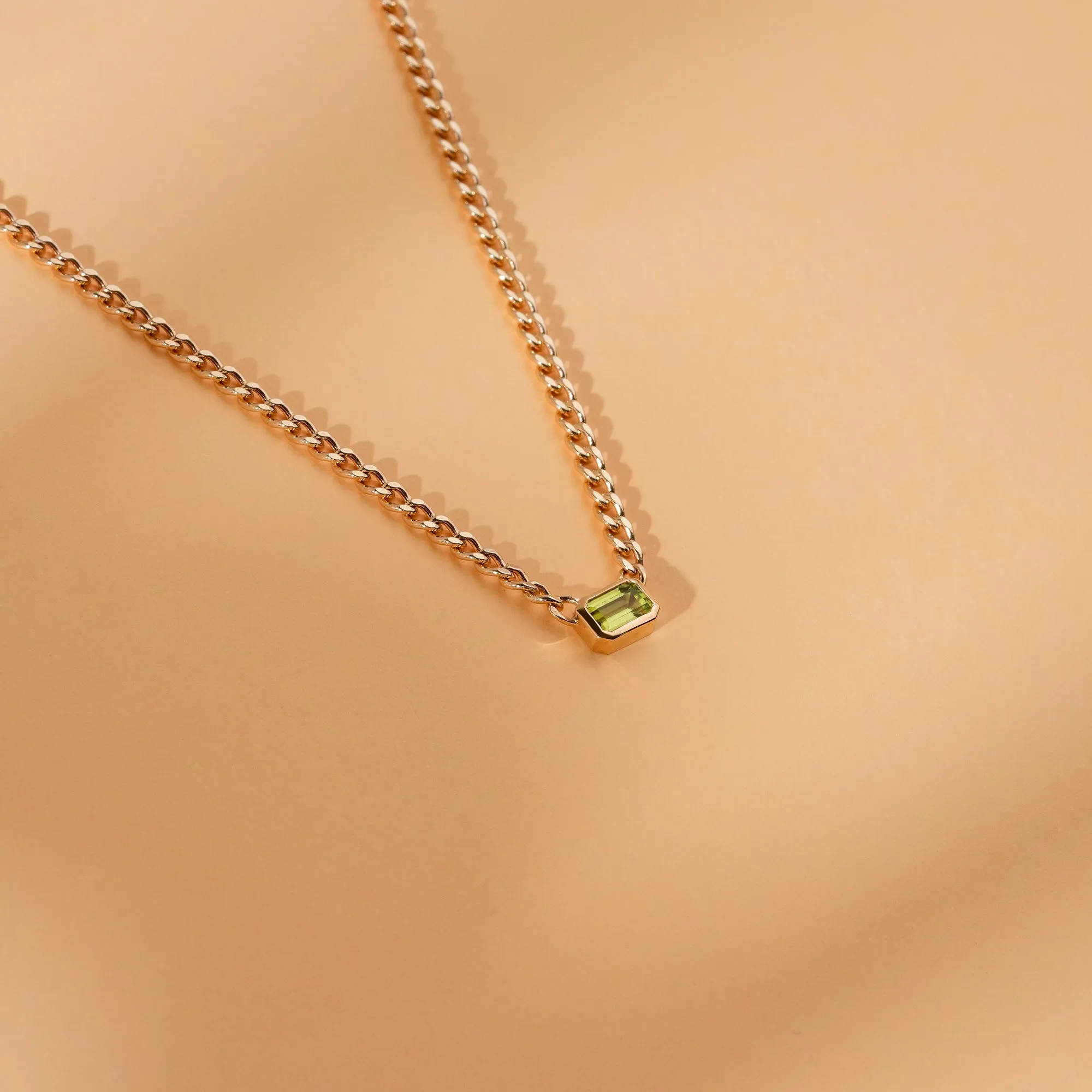 Peridot Cuban Chain Necklace, Karsyn