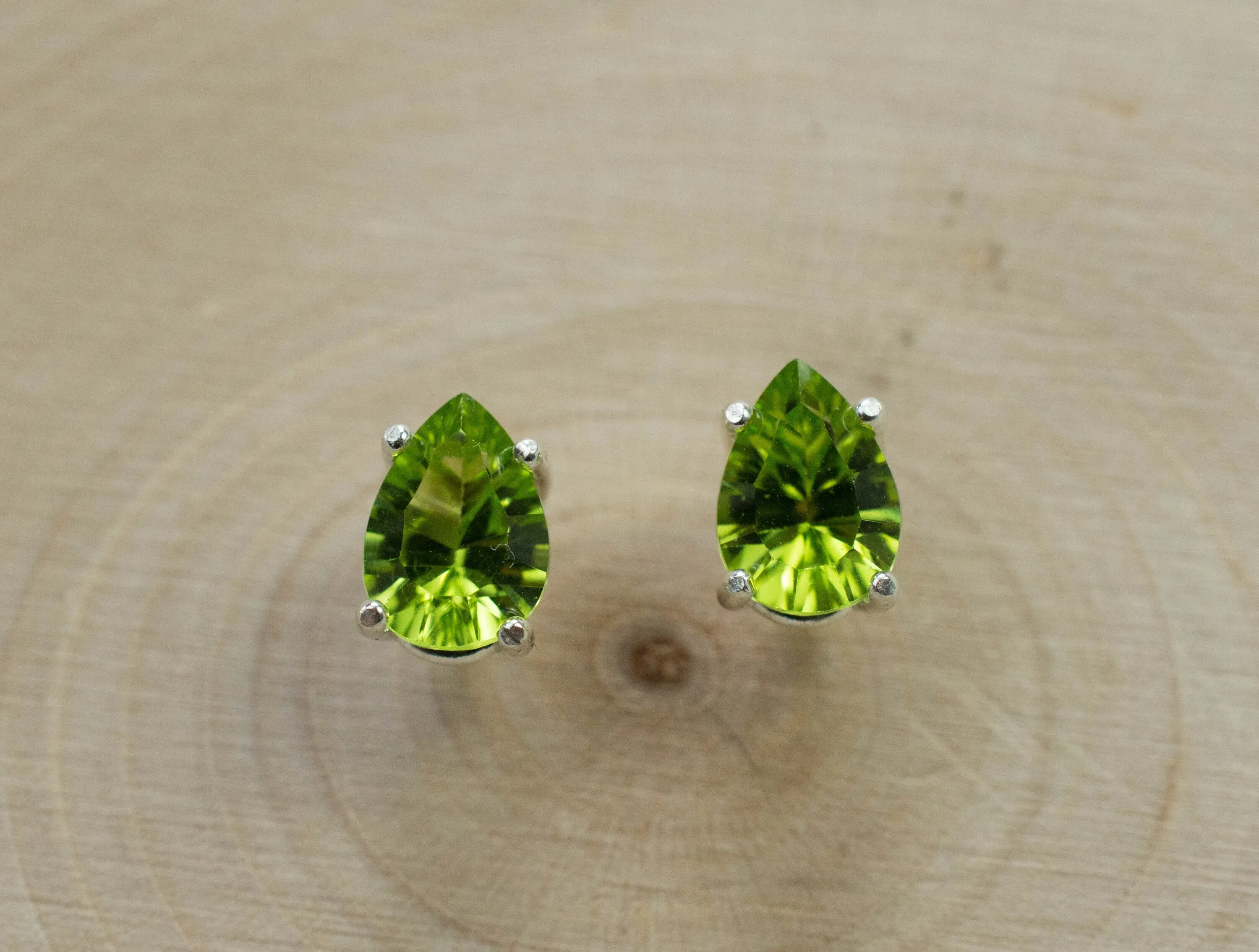 Peridot Earrings; Natural Untreated Arizona Peridot; 1.740cts