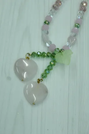 Pink cherry necklace