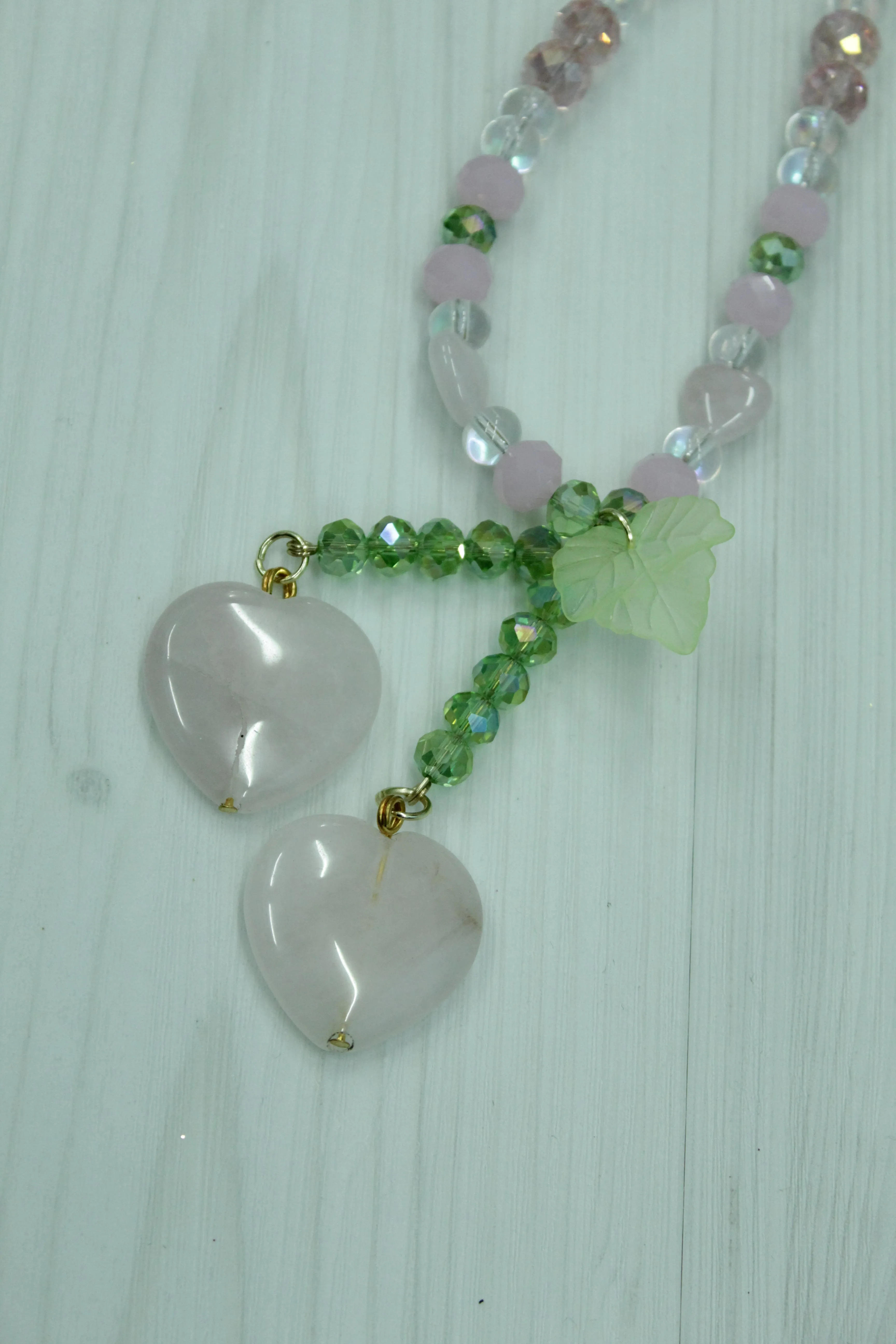 Pink cherry necklace