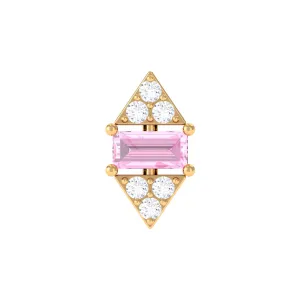 Pink Sapphire and Diamond Quirky Tragus Earring