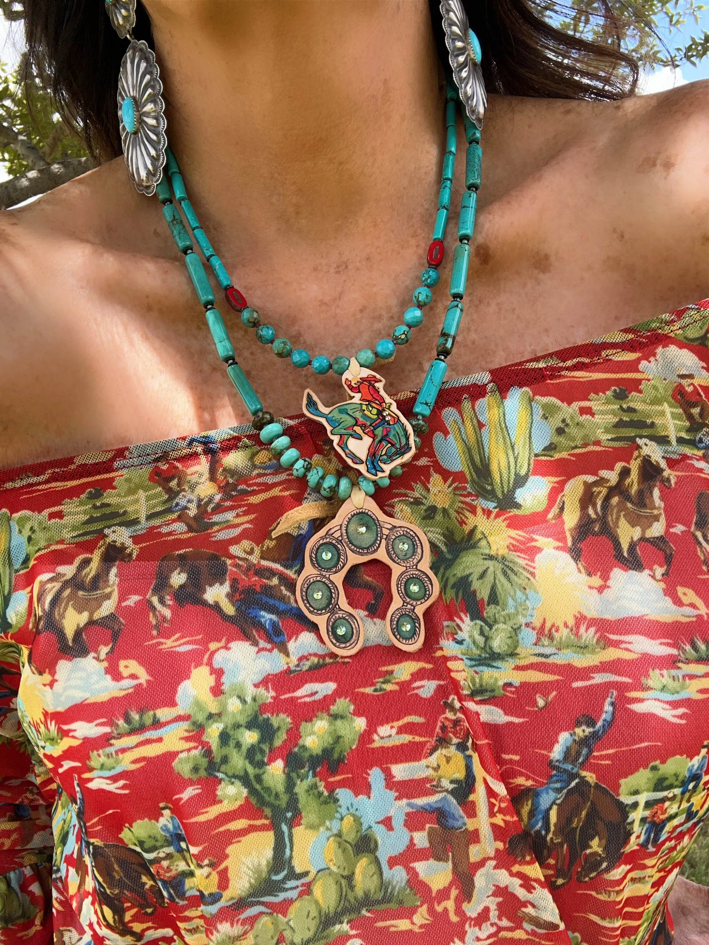 Pop Bronc XOXO Necklace