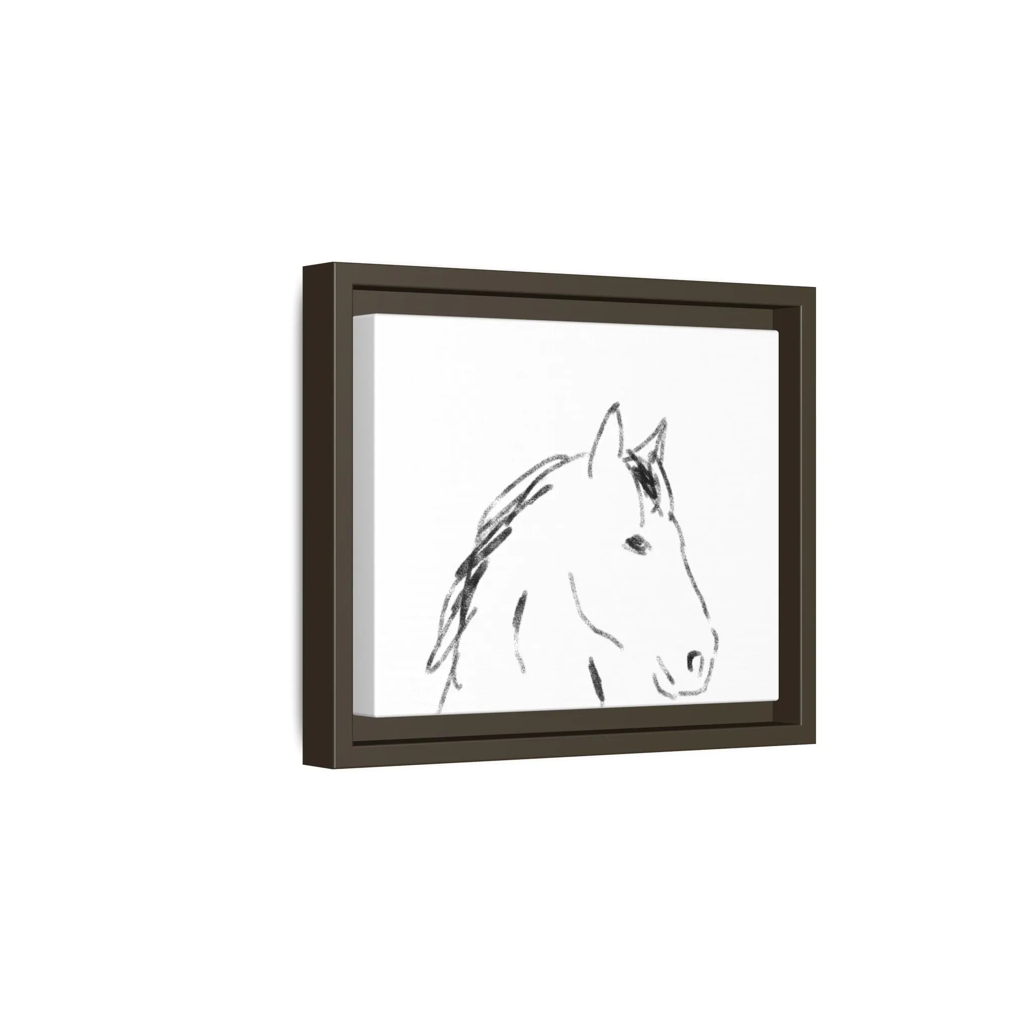 "Horse" - Artistic Framed Canvas - Modern Minimalist Line Art